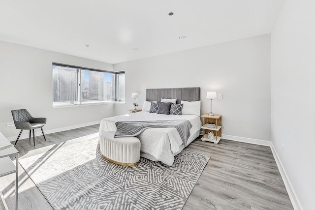 bedroom featuring light wood-type flooring