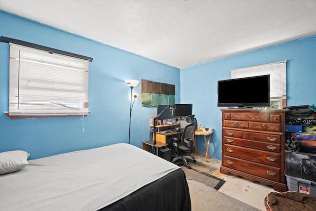 bedroom with multiple windows