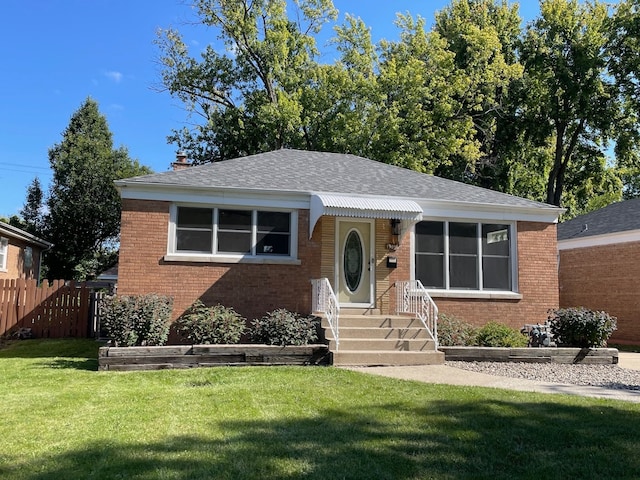 view of front of house featuring a front yard