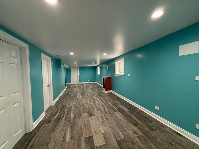 interior space featuring dark wood-type flooring