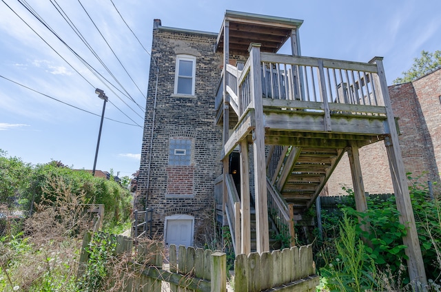 exterior space featuring a wooden deck