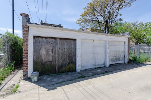 view of garage