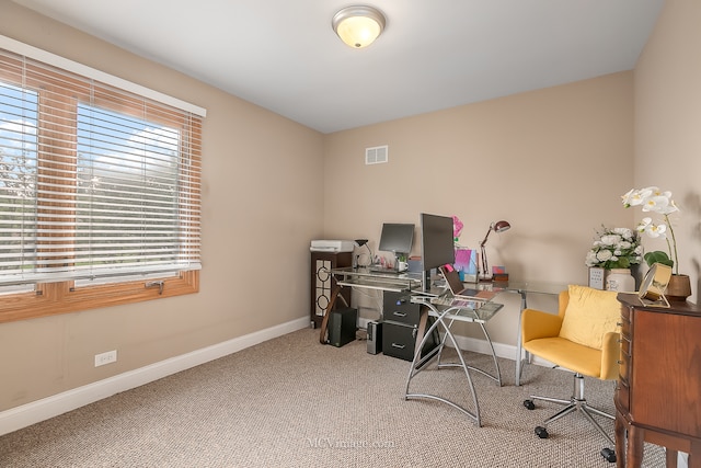 view of carpeted office