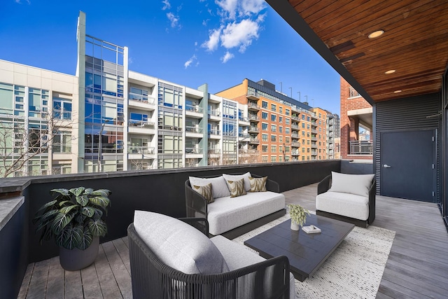 balcony with an outdoor hangout area