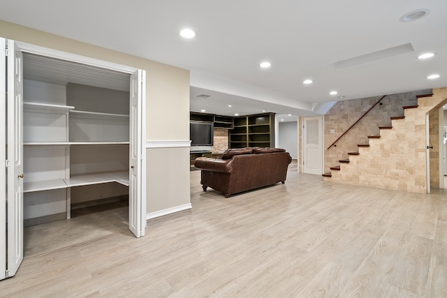 living room featuring light hardwood / wood-style floors