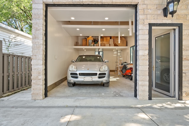 view of garage