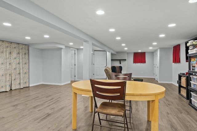 dining room featuring light hardwood / wood-style floors