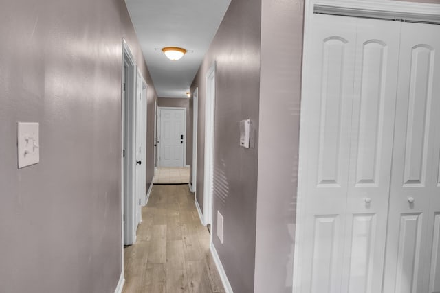 hall featuring light hardwood / wood-style flooring