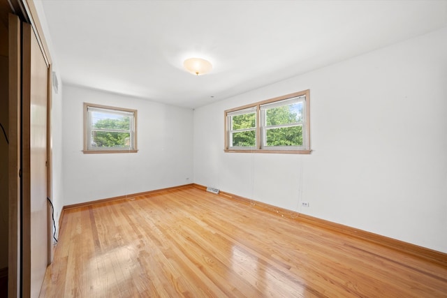 empty room featuring light wood-type flooring