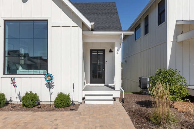 entrance to property with central air condition unit