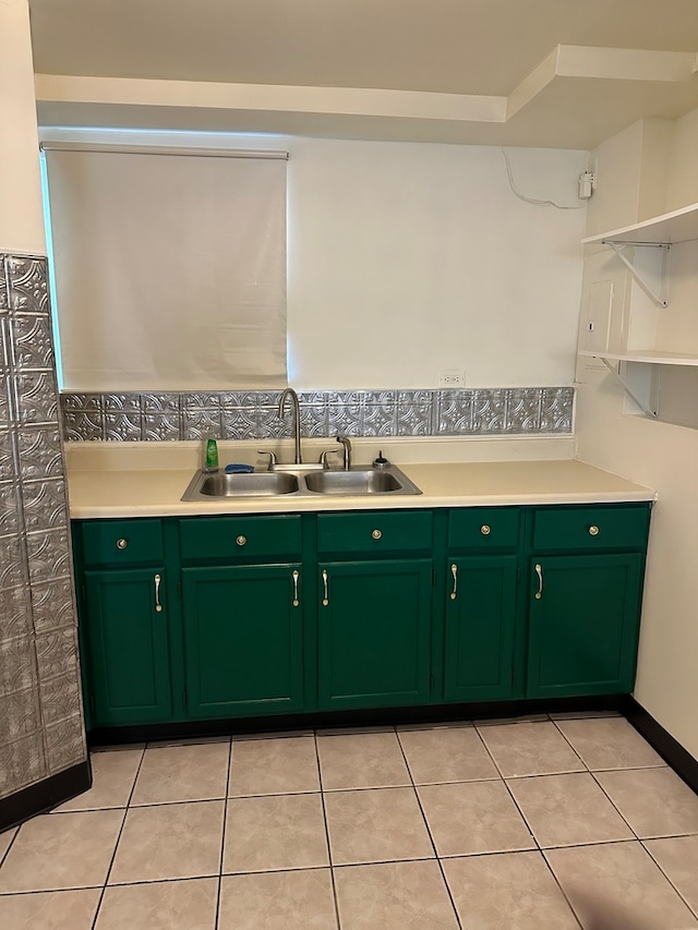 bathroom with tile patterned floors and sink