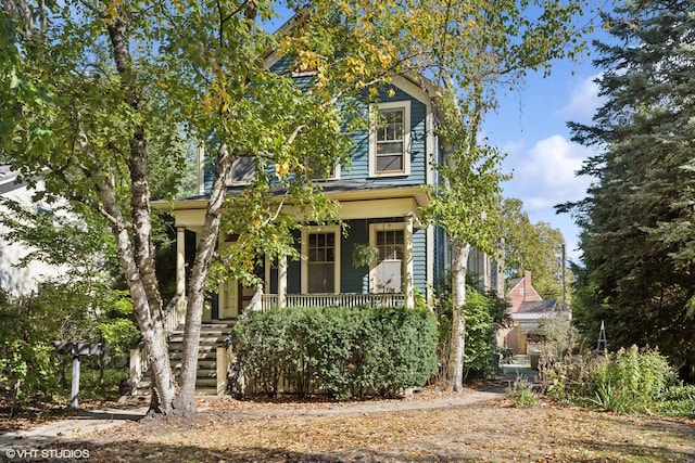 view of front of property with covered porch