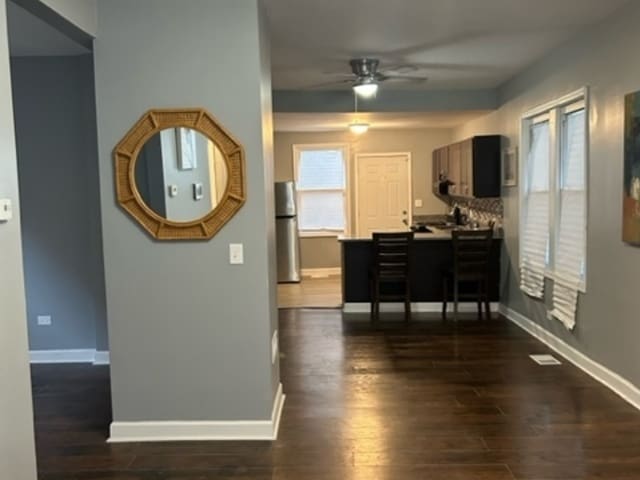 interior space featuring dark hardwood / wood-style flooring