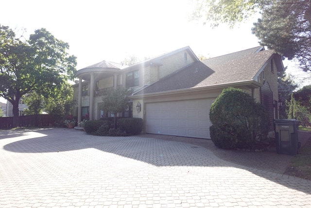 view of front of property featuring a garage