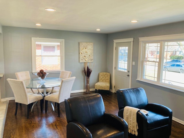 dining room featuring dark wood-type flooring