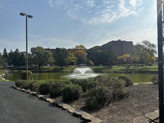 view of property's community with a water view