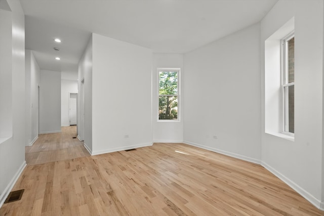 empty room featuring light hardwood / wood-style floors