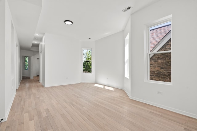 empty room with light wood-type flooring