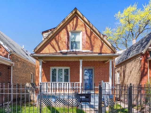 view of front of property with a porch