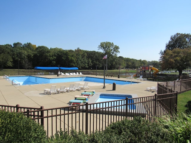 view of pool with a patio area