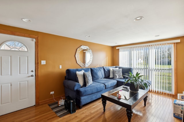 living room featuring light hardwood / wood-style floors