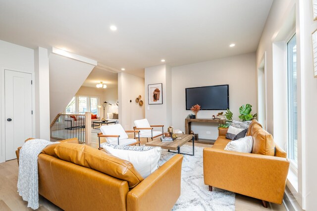 2715 Reese Ave, Evanston, IL 60201 - living area with light wood finished floors and recessed lighting
