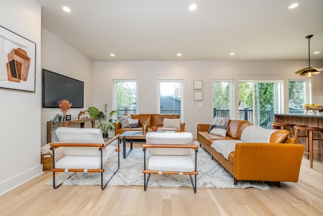 2715 Reese Ave, Evanston, IL 60201 - living area with light wood-style floors, recessed lighting, and baseboards