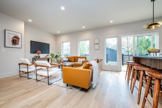 2715 Reese Ave, Evanston, IL 60201 - living area with light wood-style flooring, recessed lighting, and baseboards