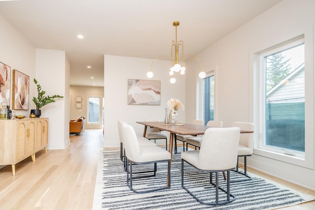 2715 Reese Ave, Evanston, IL 60201 - dining room featuring light wood finished floors, plenty of natural light, recessed lighting, and baseboards
