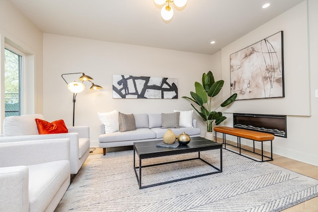 2715 Reese Ave, Evanston, IL 60201 - living room featuring recessed lighting, light wood-type flooring, and baseboards
