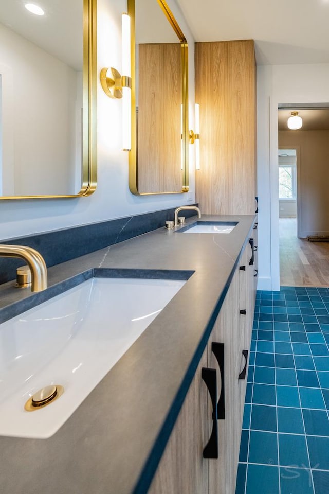2715 Reese Ave, Evanston, IL 60201 - full bathroom featuring tile patterned floors and double vanity