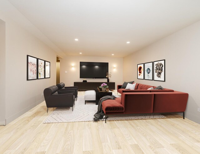 2715 Reese Ave, Evanston, IL 60201 - living area featuring light wood-style floors, recessed lighting, and baseboards
