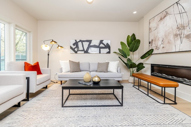 2715 Reese Ave, Evanston, IL 60201 - living room with wood finished floors, recessed lighting, and baseboards