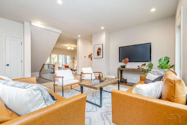 2715 Reese Ave, Evanston, IL 60201 - living area featuring wood finished floors and recessed lighting