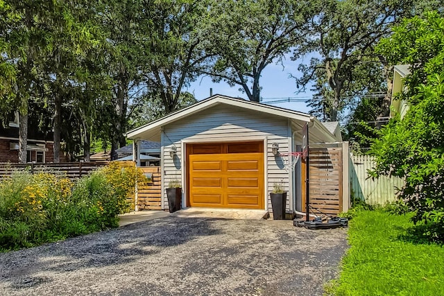 view of garage