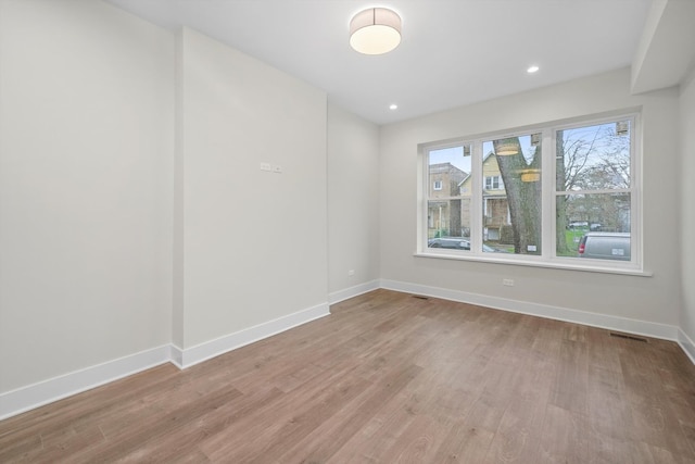 empty room featuring light wood-type flooring