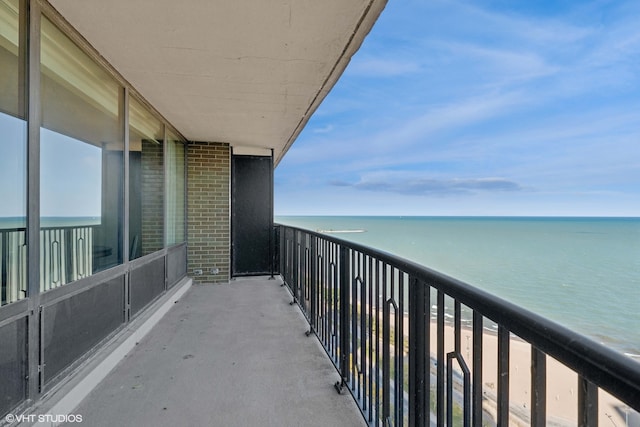 balcony with a water view