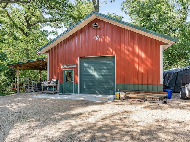 exterior space with wood walls