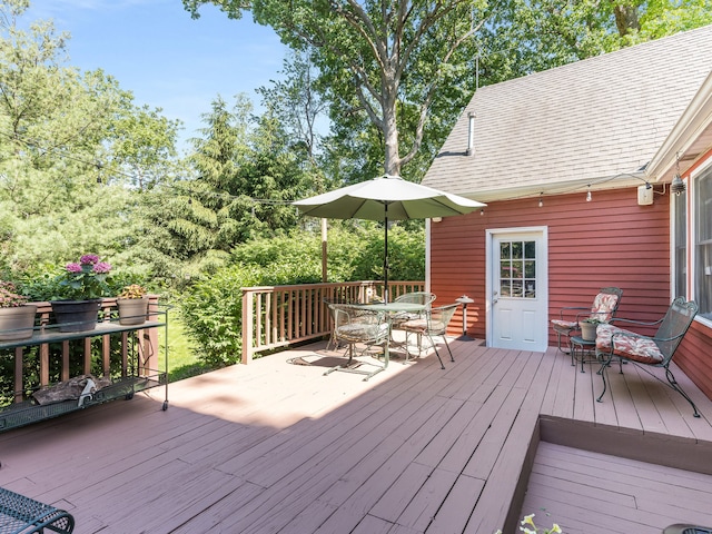 view of wooden deck