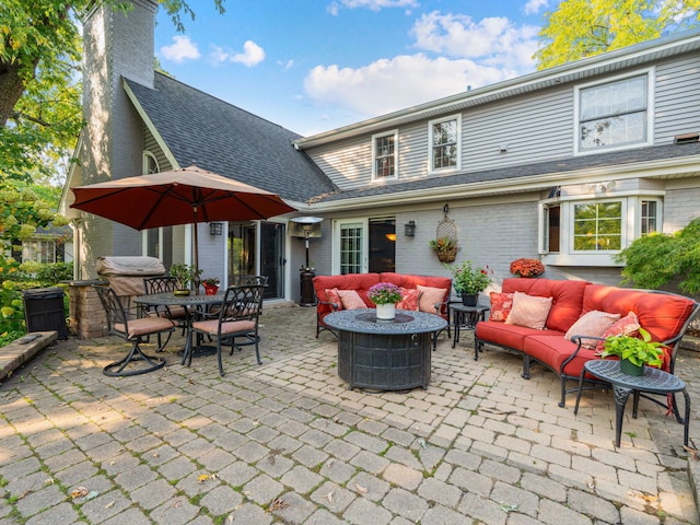 view of patio / terrace with an outdoor living space