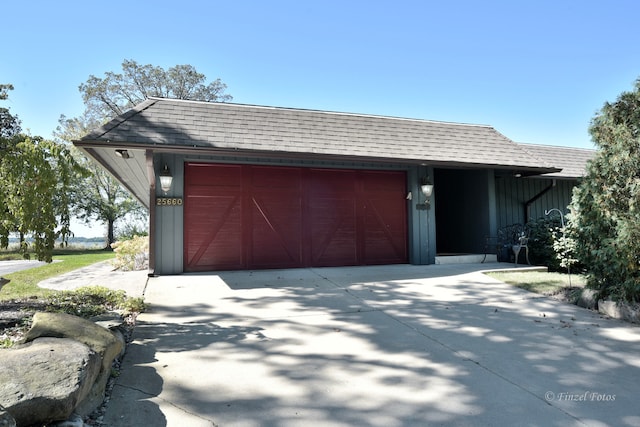 view of garage