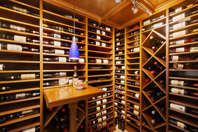 view of wine cellar