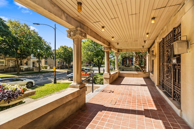 view of patio featuring covered porch