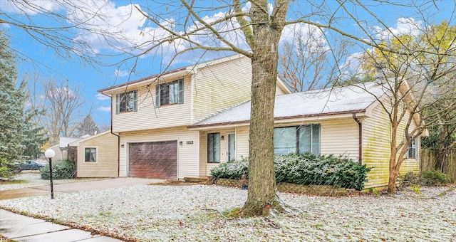 view of property featuring a garage