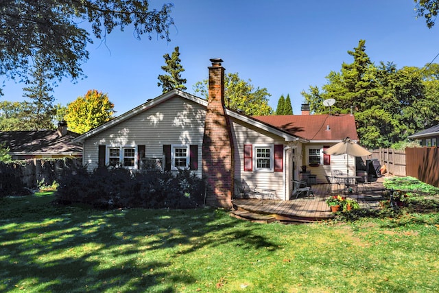814 Countryside Dr, Wheaton, IL 60187 - back of property featuring a wooden deck and a chimney