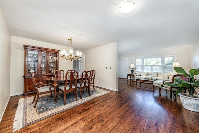 814 Countryside Dr, Wheaton, IL 60187 - dining space with a chandelier, wood finished floors, and baseboards