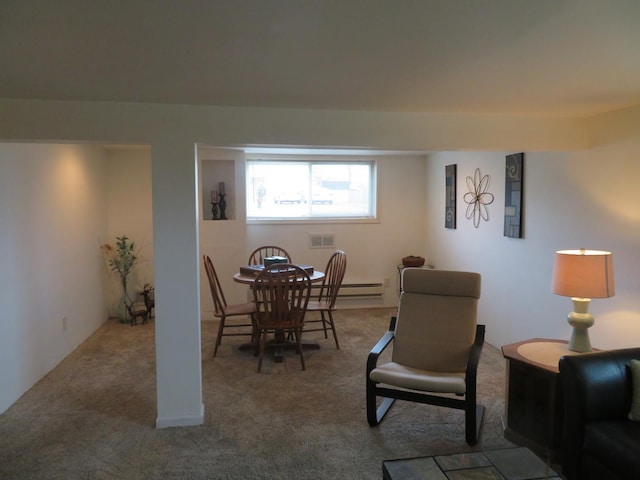 dining room with carpet