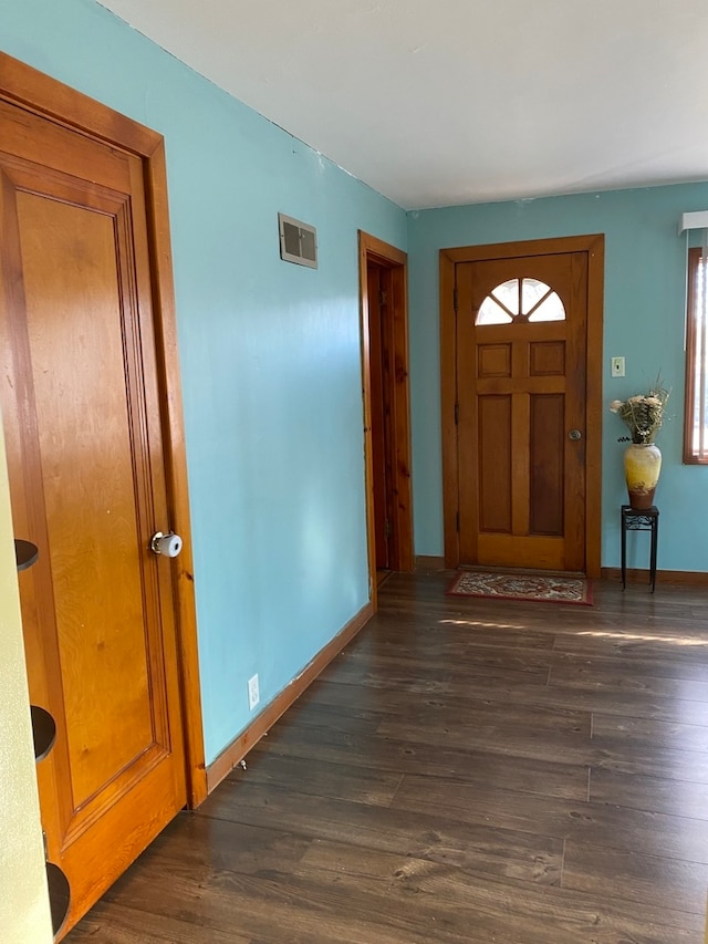 entrance foyer with dark hardwood / wood-style flooring