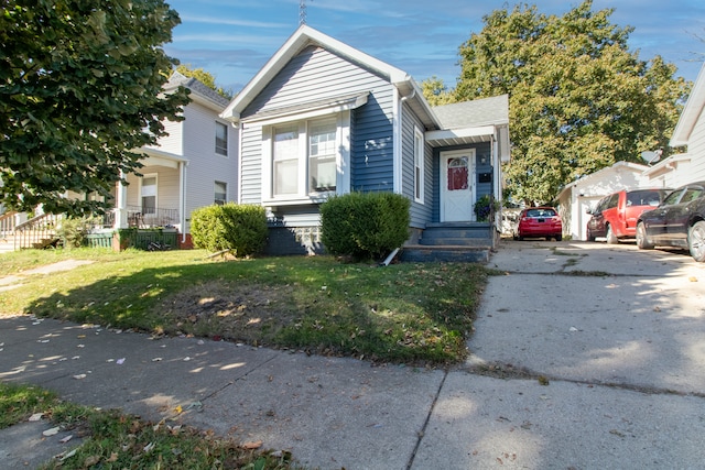 view of front of home with a front yard