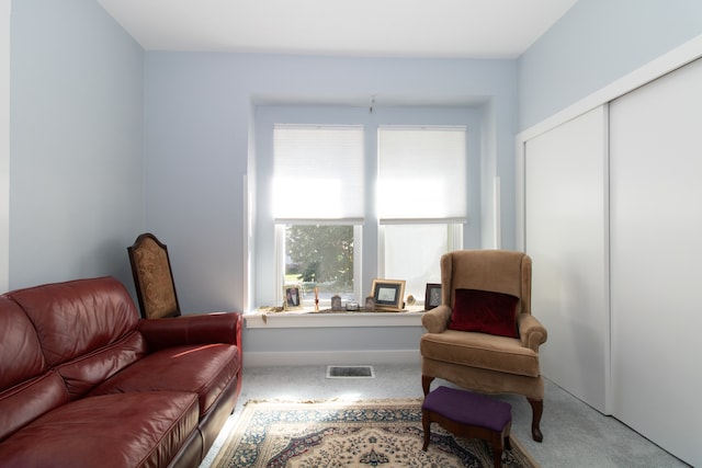 sitting room with carpet